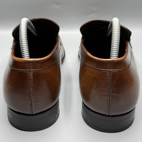 Salvatore Ferragamo Loafers Mens 8.5 D Brown Leather Gancini Bit Shoes 61269 - Picture 4 of 14